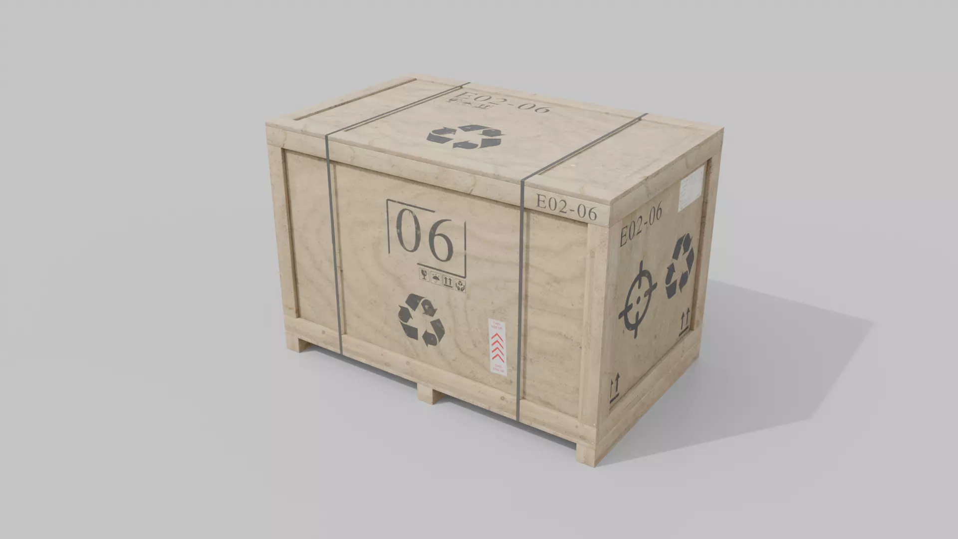 Customizable Wooden Crate Set - Industrial Layout 3D Model Collection_10