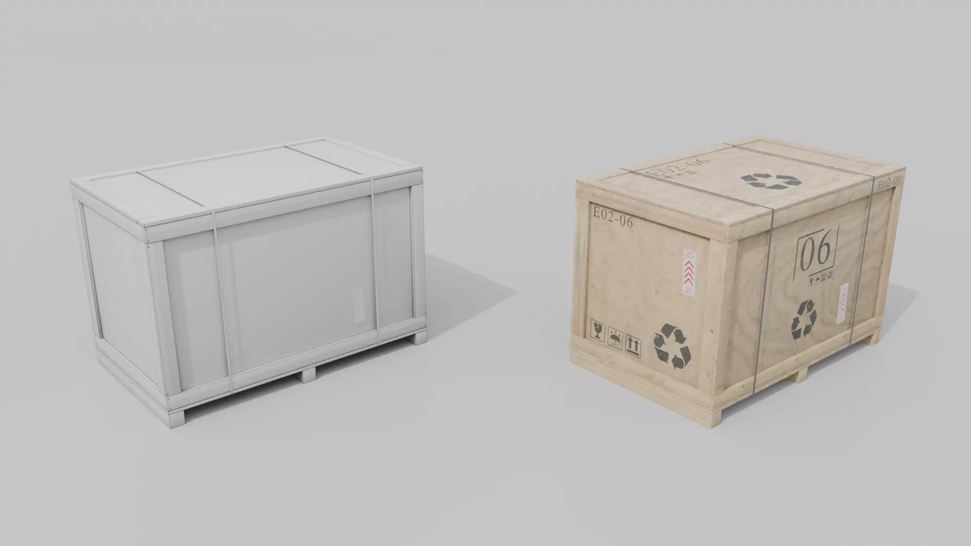 Customizable Wooden Crate Set - Industrial Layout 3D Model Collection_19