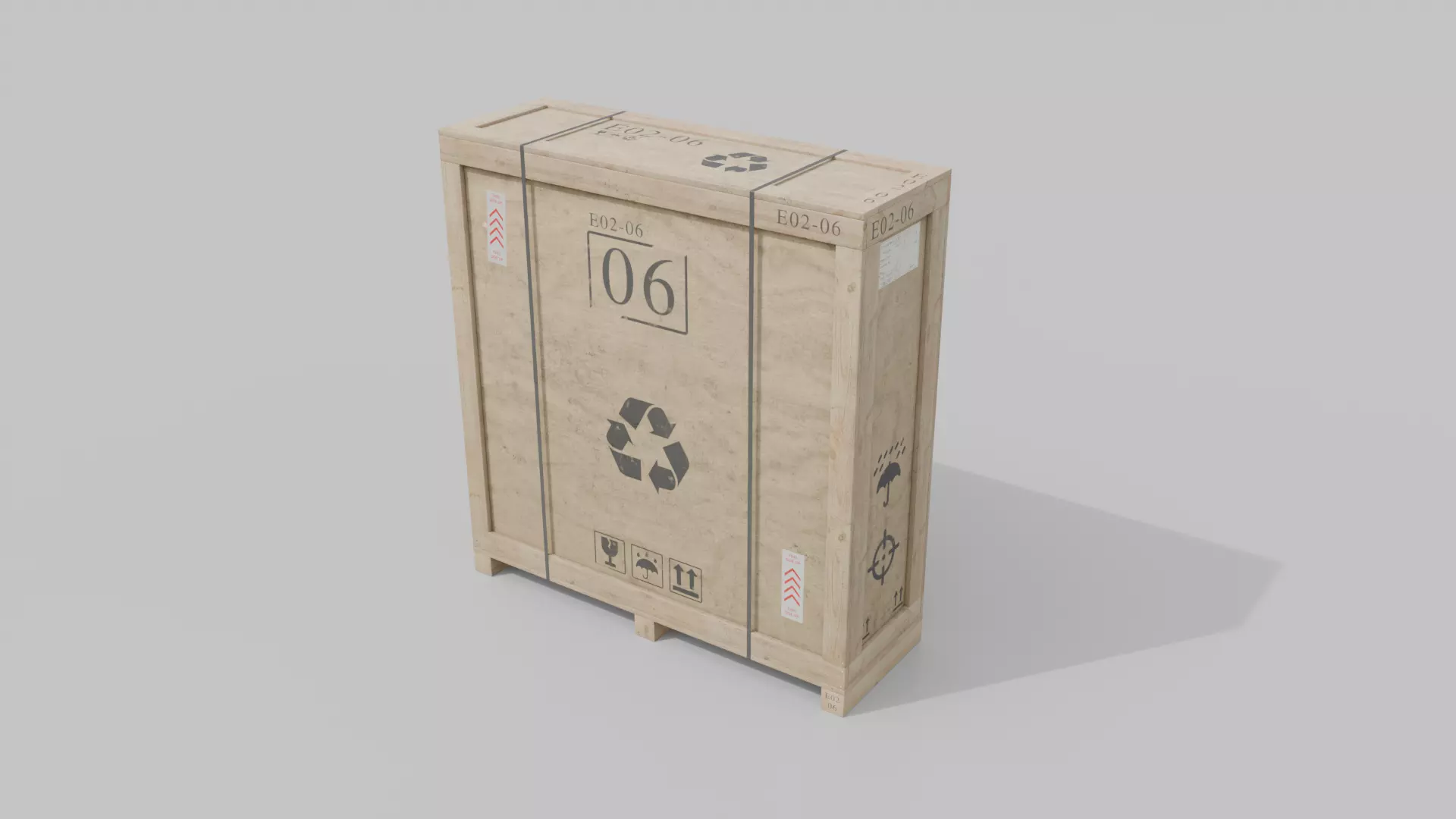 Customizable Wooden Crate Set - Industrial Layout 3D Model Collection_64