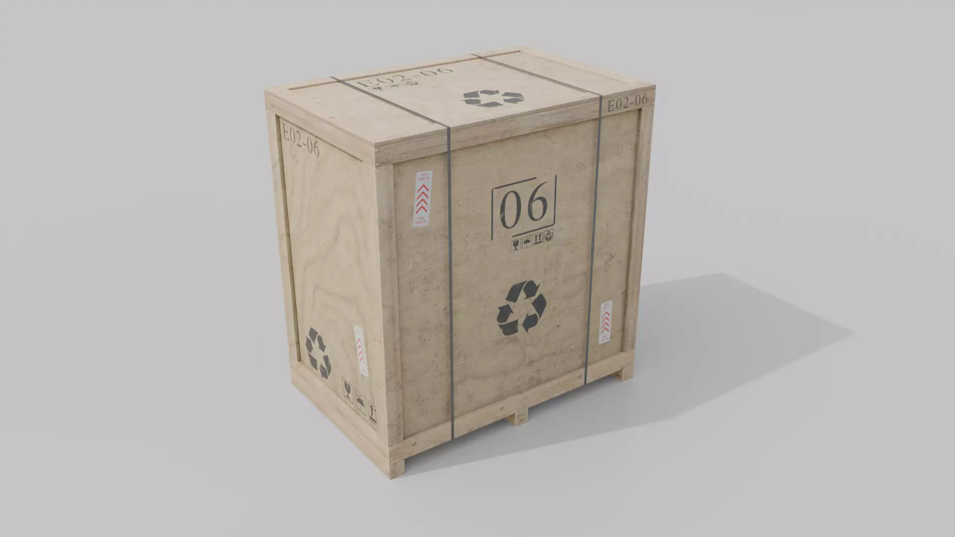 Customizable Wooden Crate Set - Industrial Layout 3D Model Collection_75