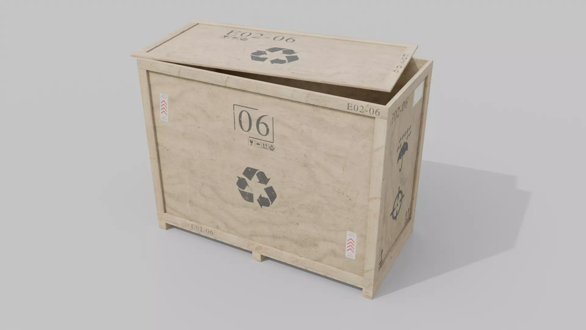 Customizable Wooden Crate Set - Industrial Layout 3D Model Collection_25