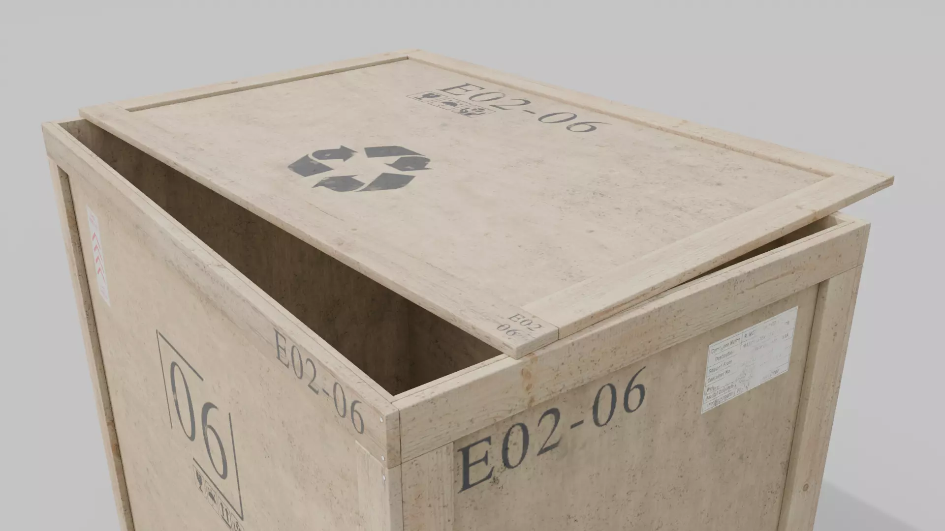 Customizable Wooden Crate Set - Industrial Layout 3D Model Collection_79