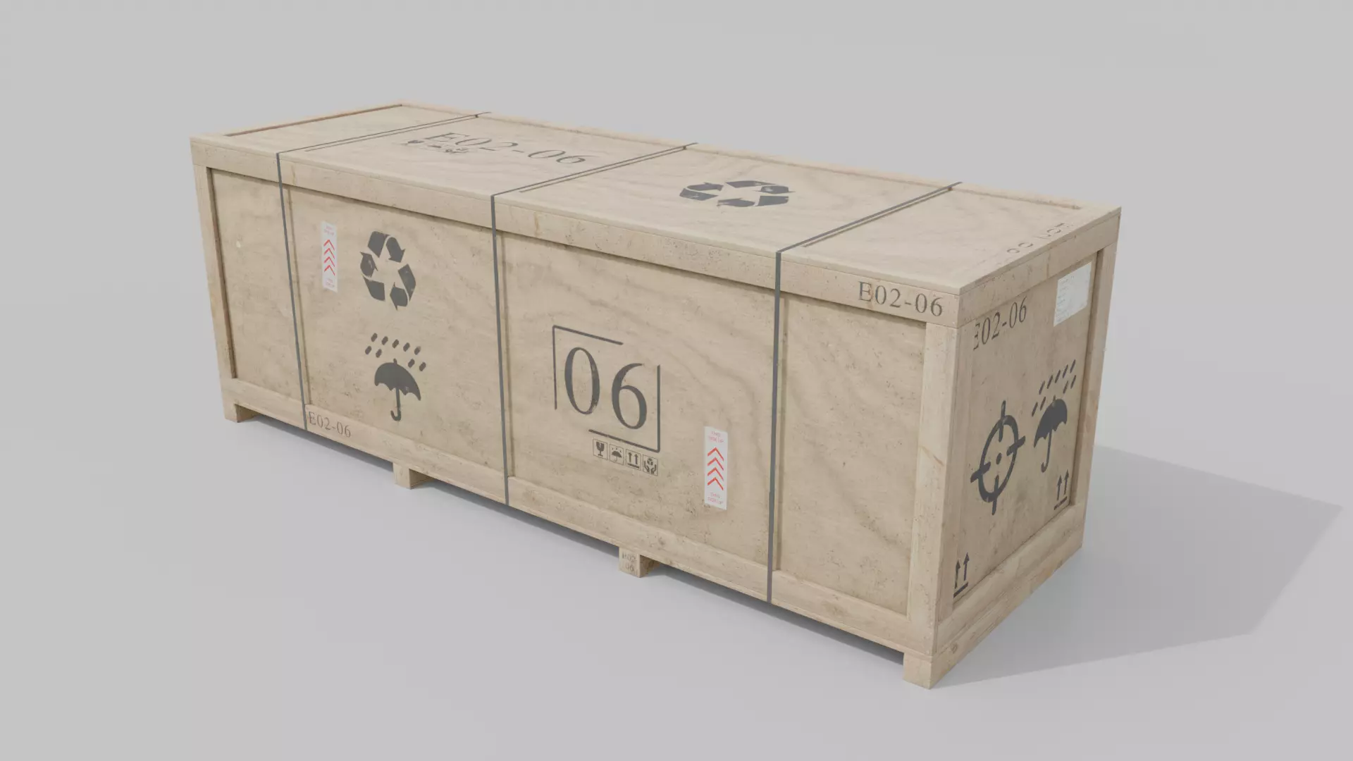 Customizable Wooden Crate Set - Industrial Layout 3D Model Collection_32