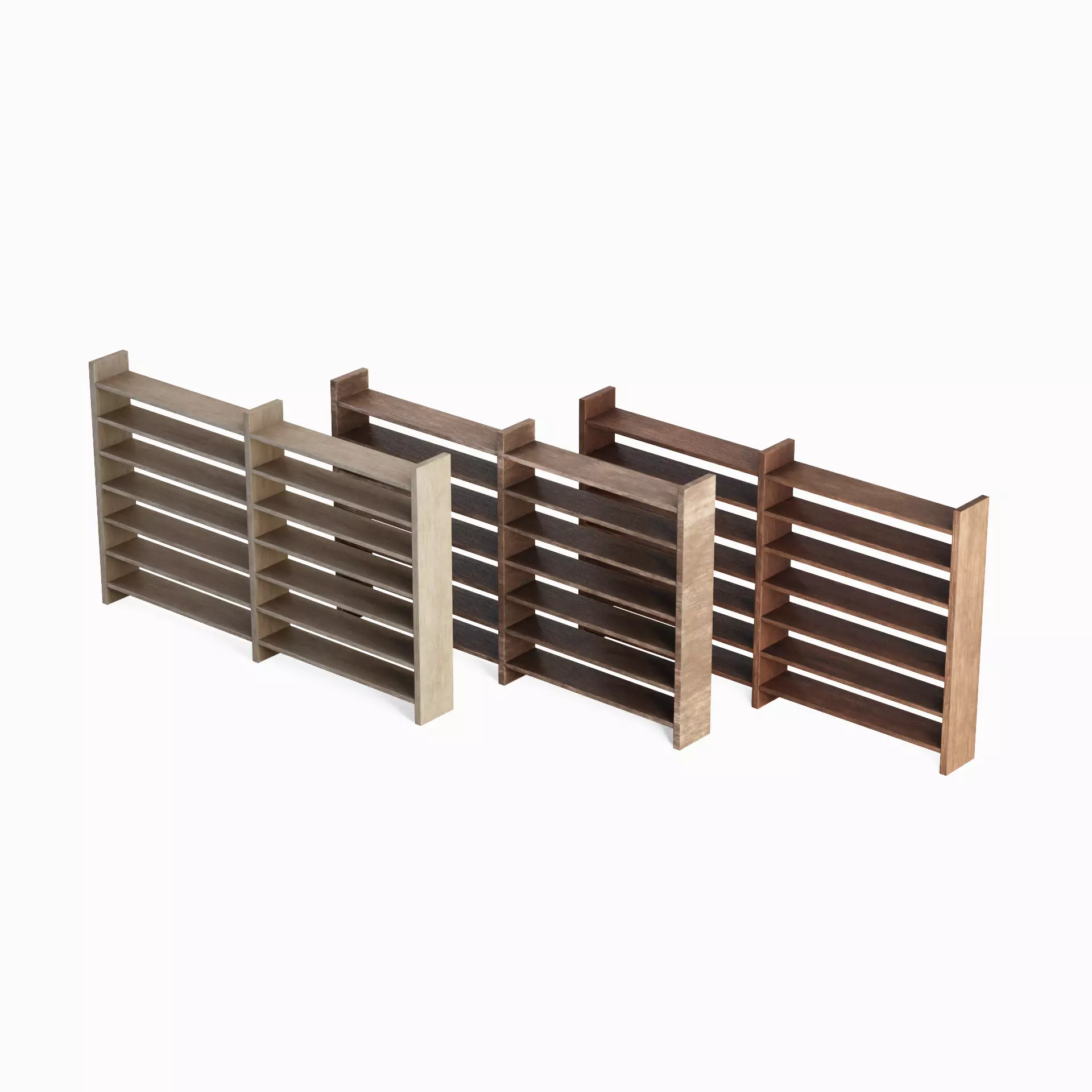 Double Sided Shelf Set Low-poly 3D model_0