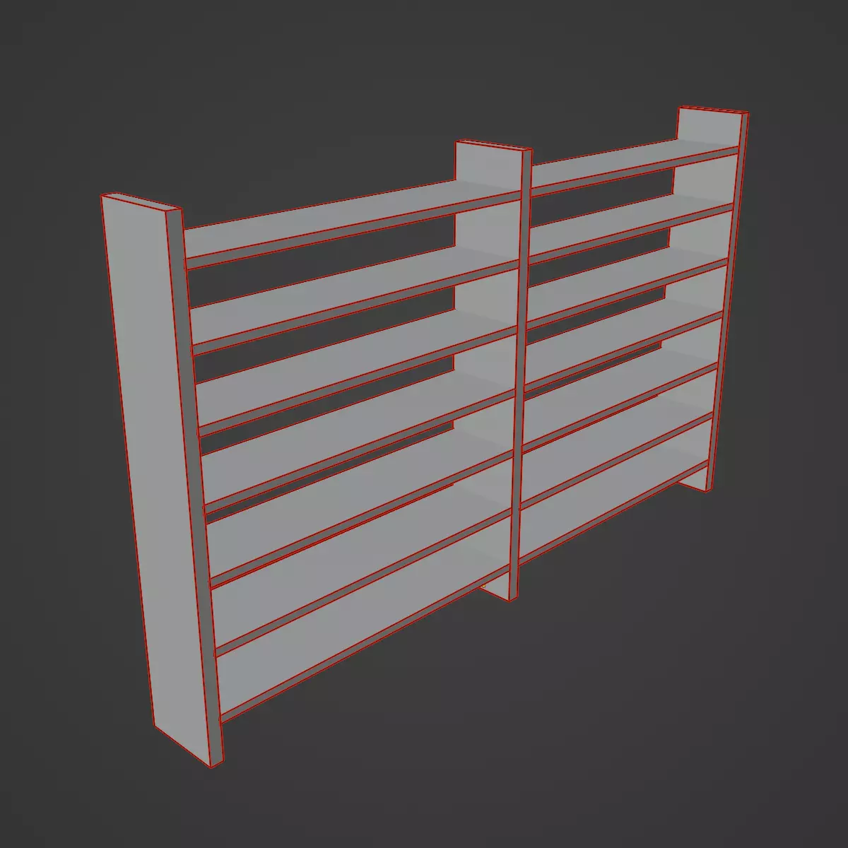 Double Sided Shelf Set Low-poly 3D model_19