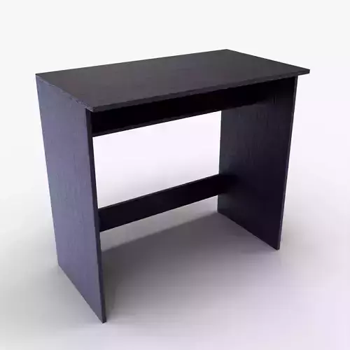 Contemporary Study Desk with Full Wooden Support Low-poly 3D model