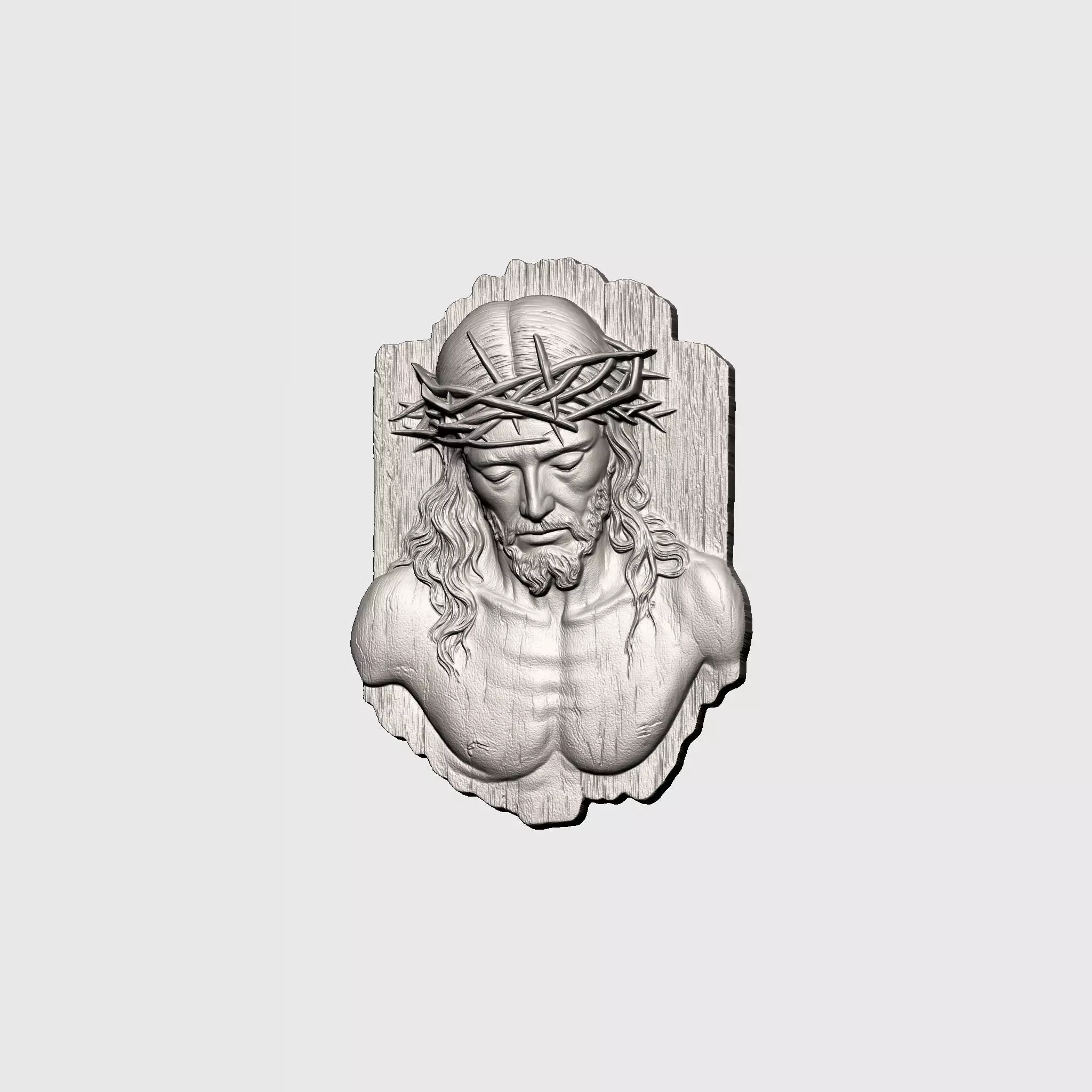 Jesus Pendant v5 3D print model_3