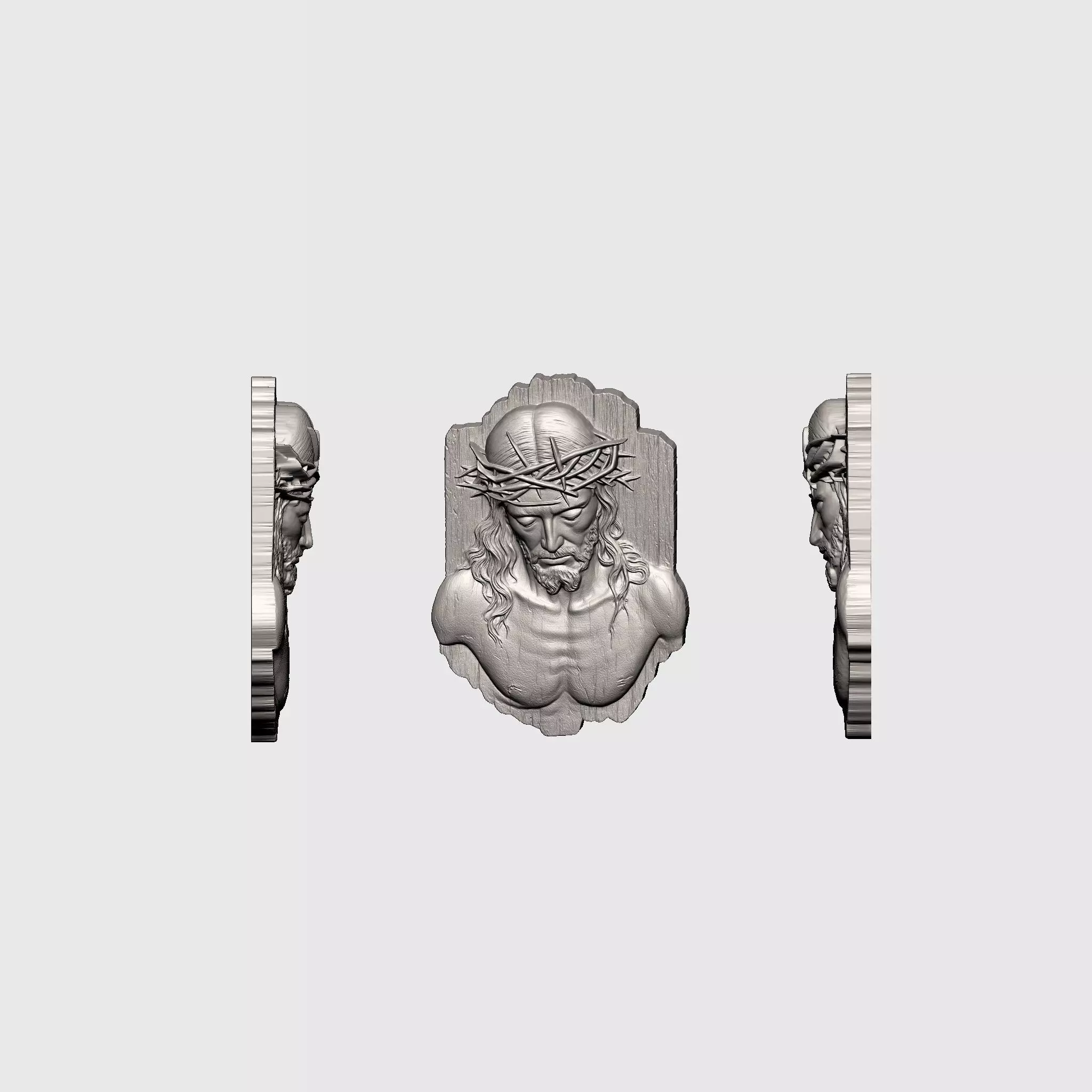 Jesus Pendant v5 3D print model_4