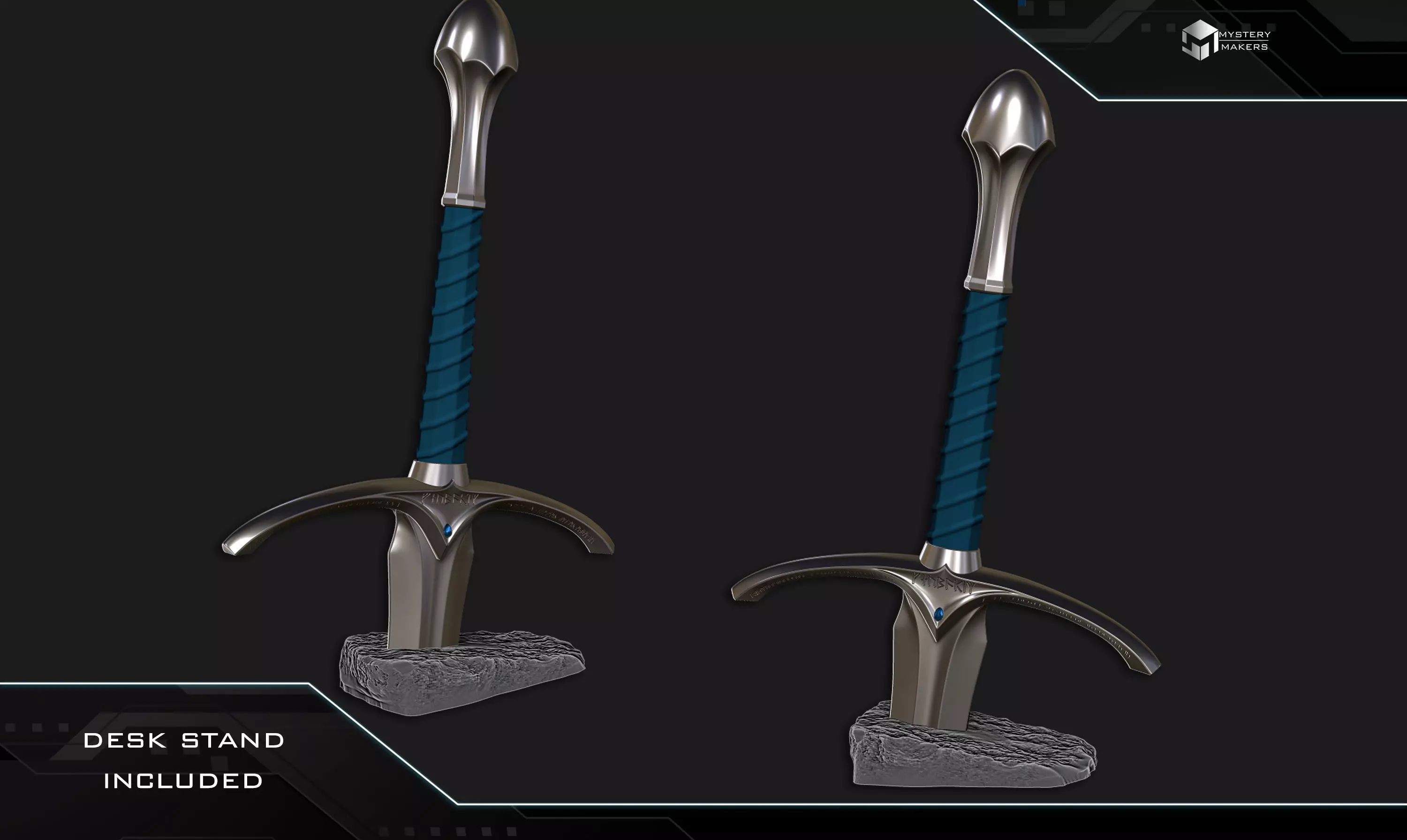 Glamdring sword with display stand 3D print model_2