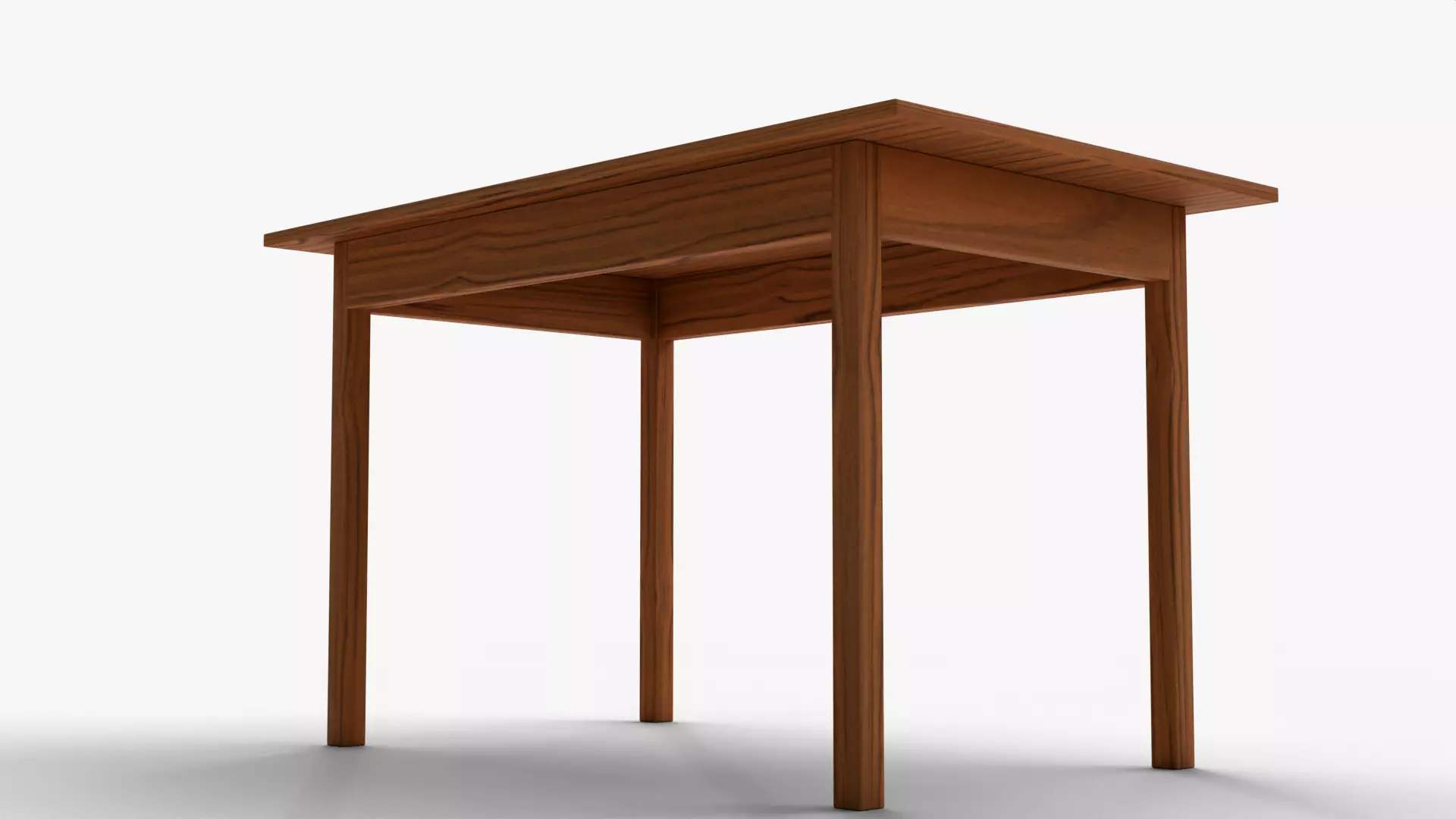 Classic Wooden Furniture - Dining or Writing Table for Interiors Low-poly 3D model_3