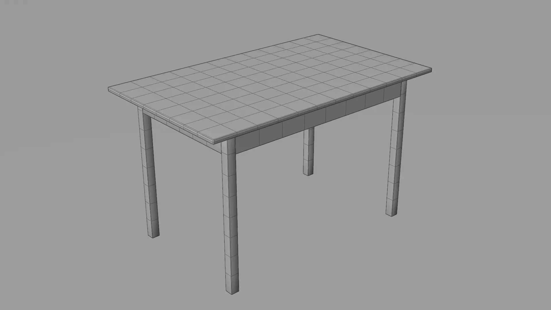 Classic Wooden Furniture - Dining or Writing Table for Interiors Low-poly 3D model_8