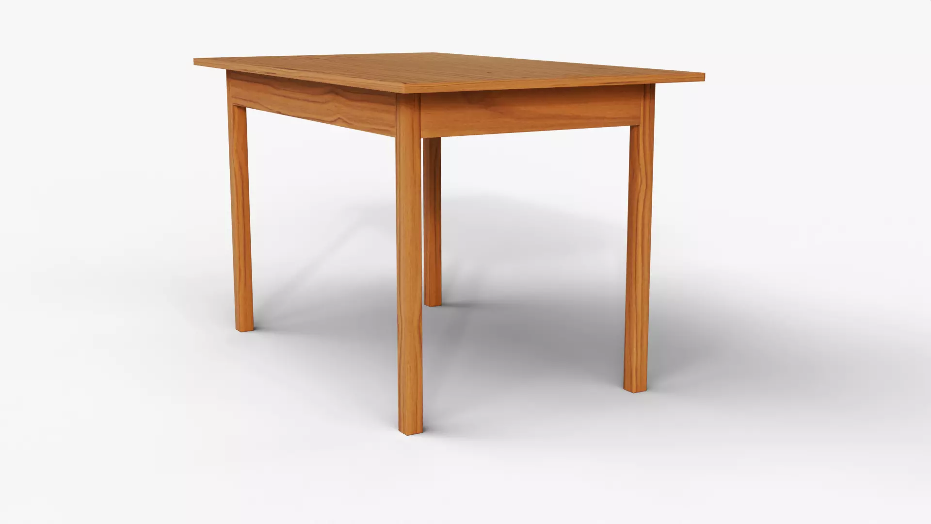 Classic Wooden Furniture - Dining or Writing Table for Interiors Low-poly 3D model_2