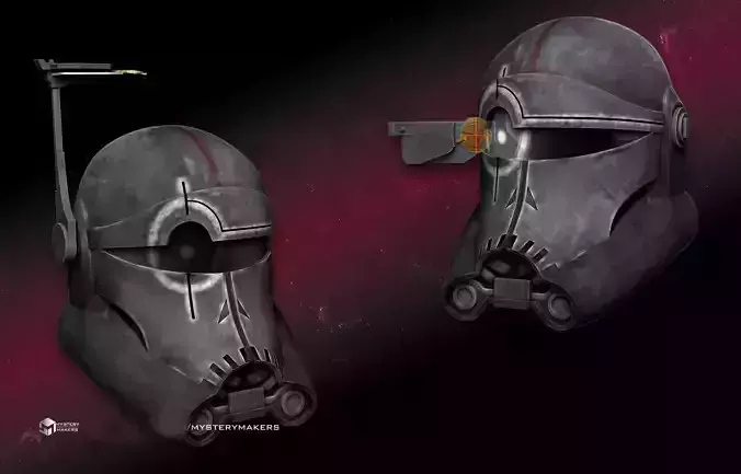 Crosshair helmet from the Bad Batch with a moveable rangefinder