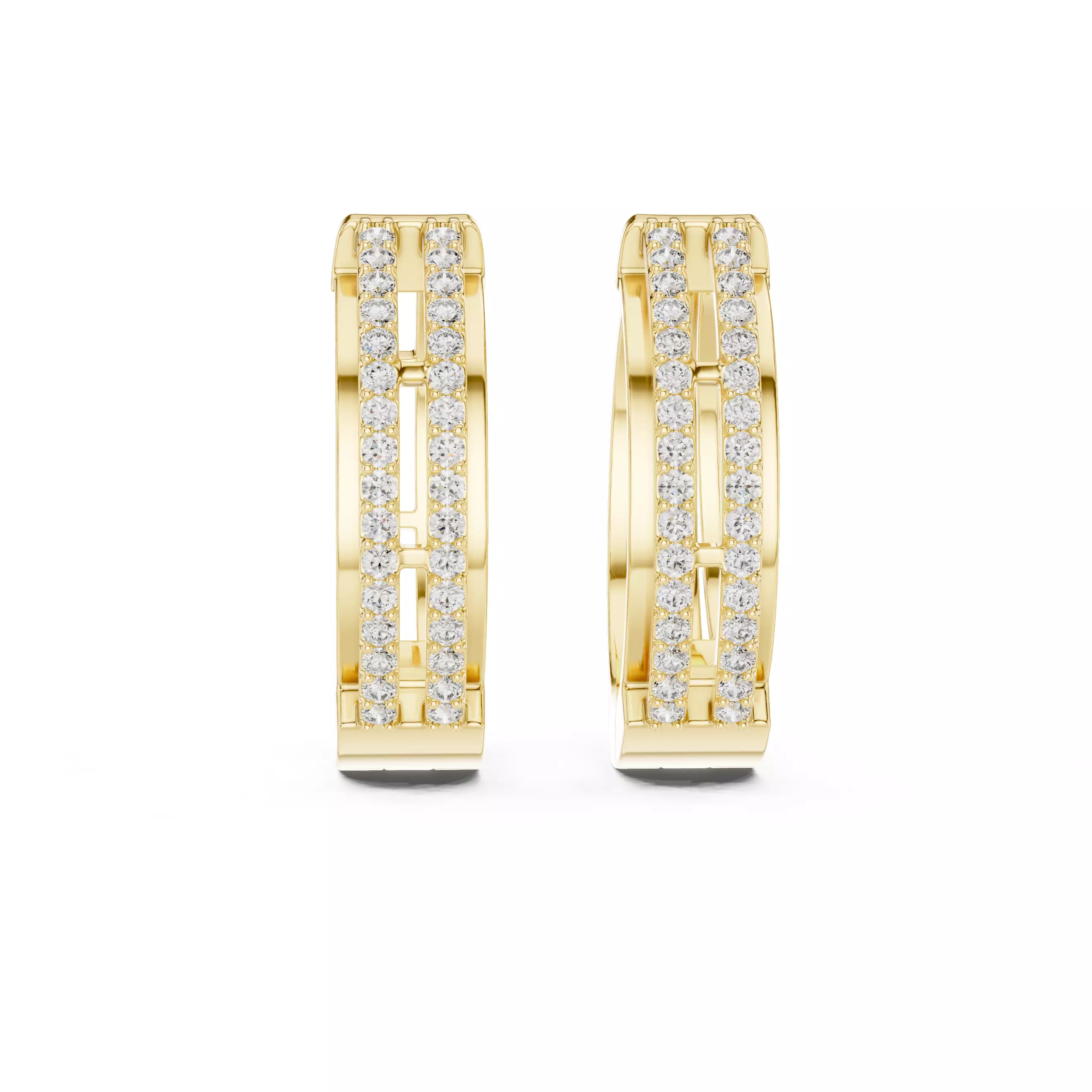 Diamond Hoops Earrings 3dm stl renders animation videos details 3D print model_13