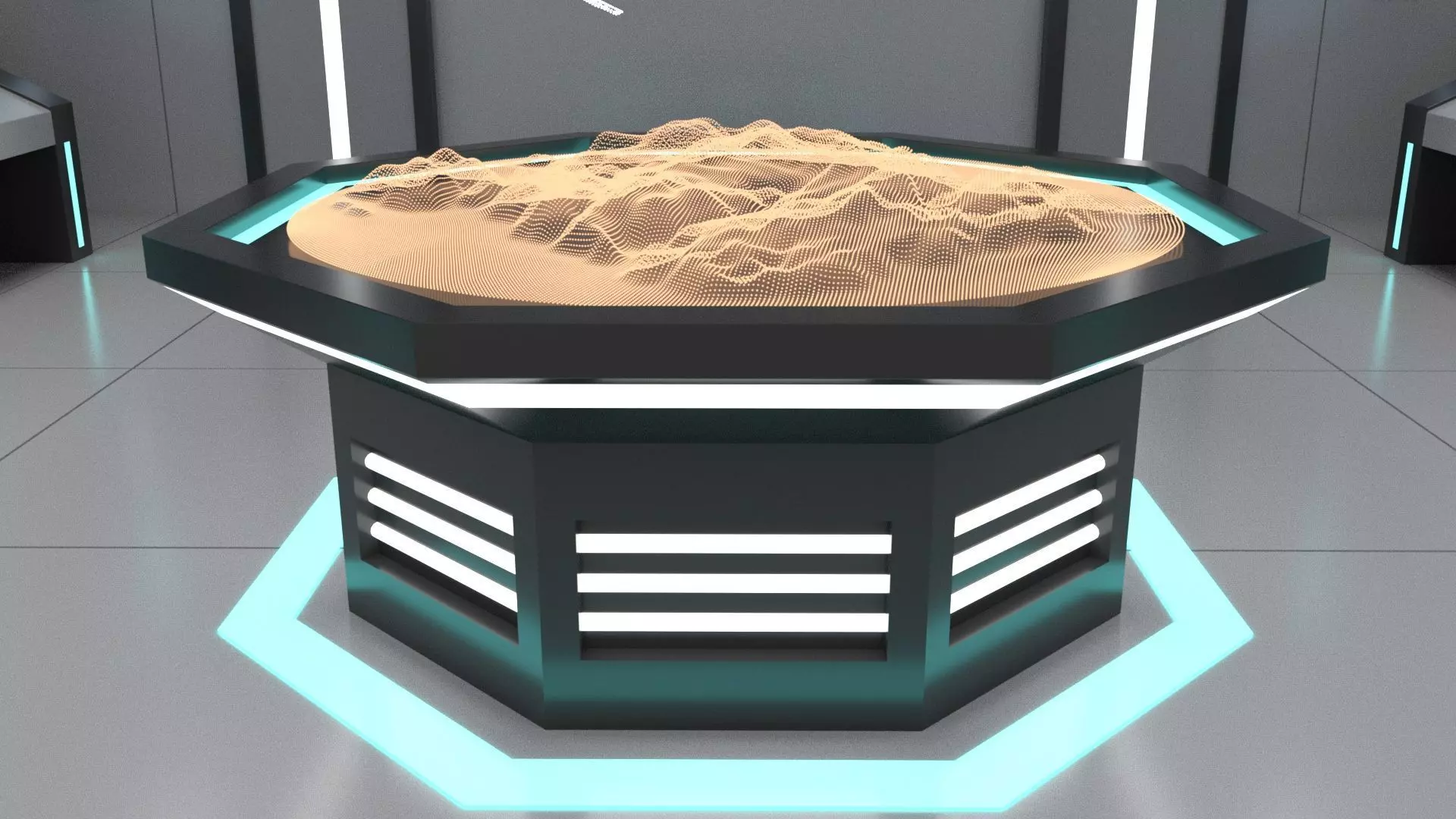 Sci Fi Futuristic Control Room Low-poly 3D model_4