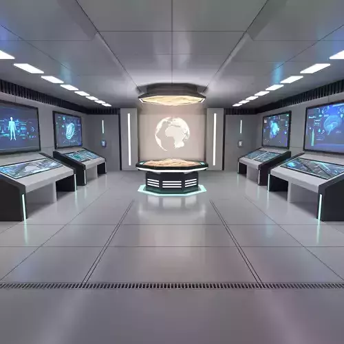 Sci Fi Futuristic Control Room Low-poly 3D model Sci Fi Futuristic Control Room Low-poly 3D model