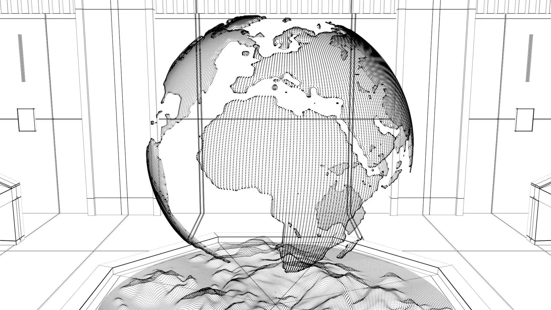 Sci Fi Futuristic Control Room Low-poly 3D model_17