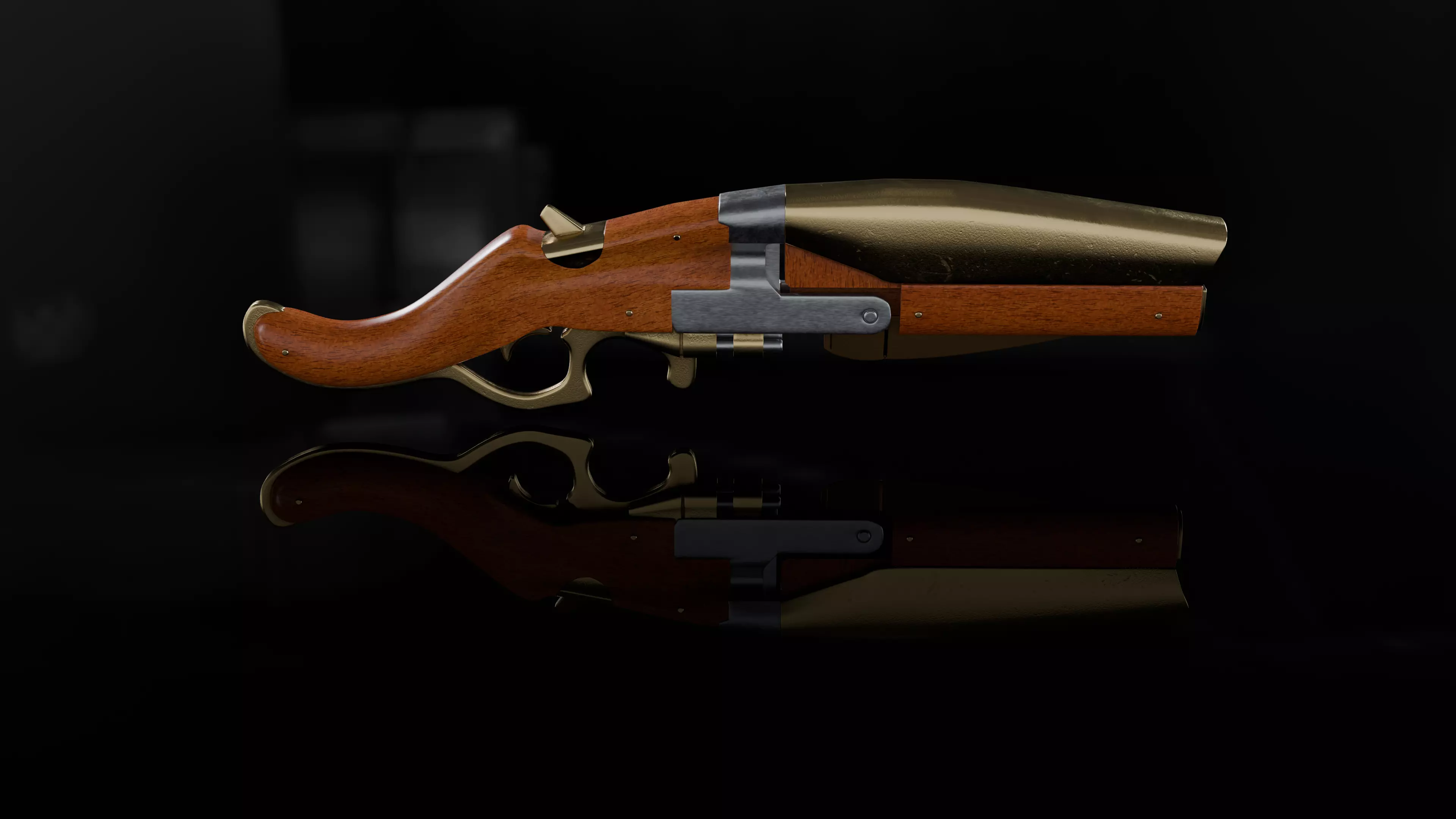 Fantasy Hand cannon Low-poly 3D model