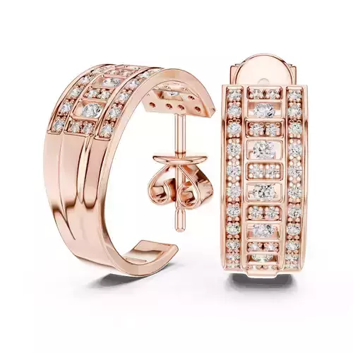 Diamond Studs Earrings 3dm stl renders animation videos details