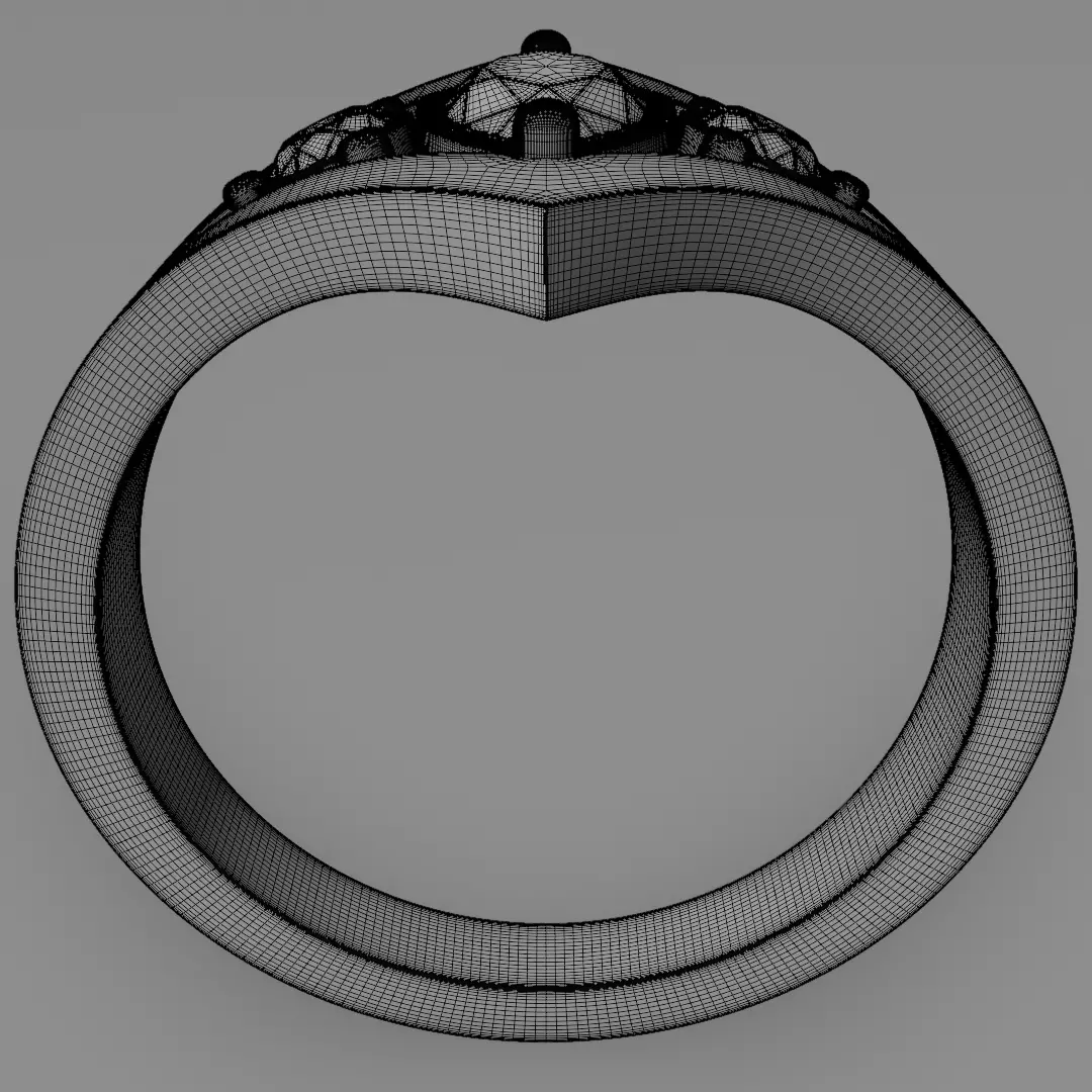 Noctis Argentum 3D Model of a Silver Ring with Onyx and Diamonds 3D model_16