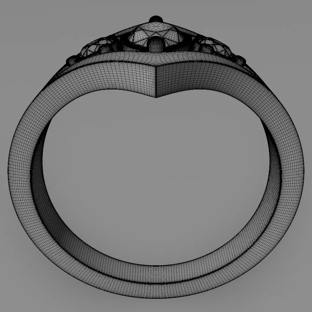 Noctis Argentum 3D Model of a Silver Ring with Onyx and Diamonds 3D model_12