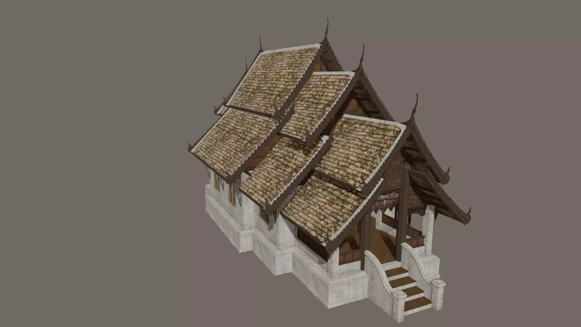 Lanna temple 3D model_7