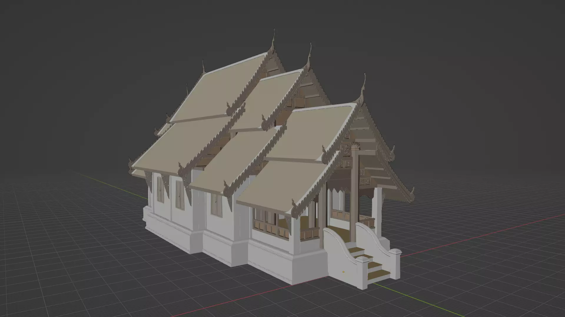 Lanna temple 3D model_1