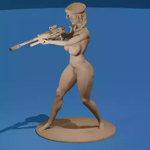 Nude Sniper Woman