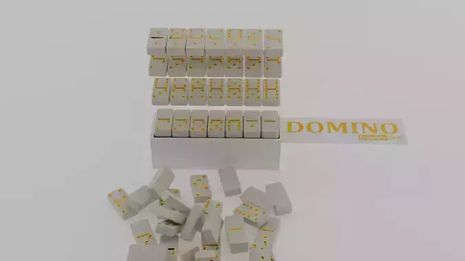 White and Gold DOMINO SET