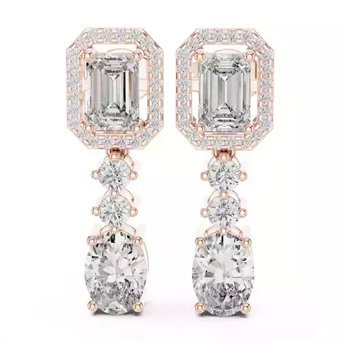 Diamond Drops Earrings 3dm stl renders animation videos details 3D print model