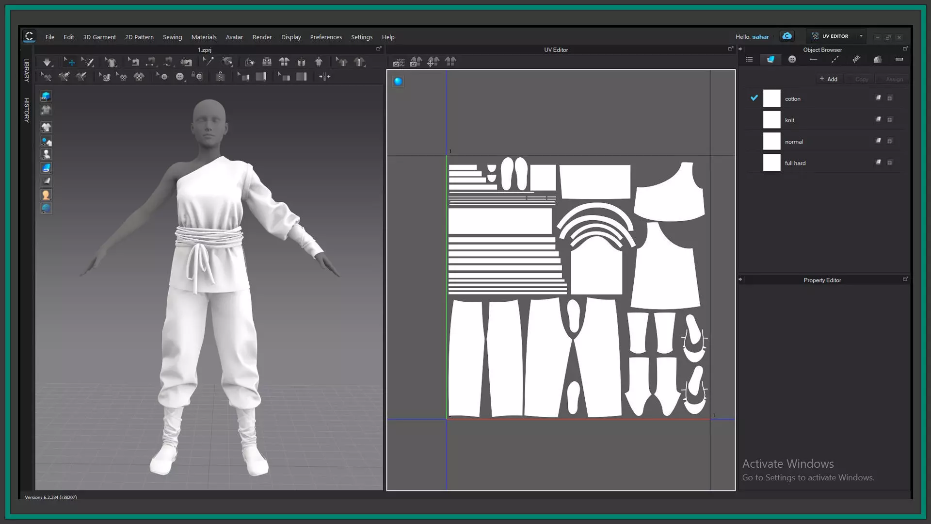 female shaolin outfit with texture and smart material 3D model_7