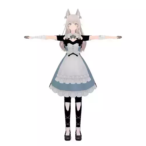 Maid Fox Girl - Anime Style 3D Character