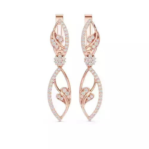 Diamond Long Hoops Earrings 3dm stl renders animation videos