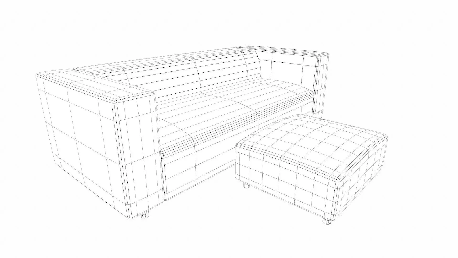 Sofa PBR Textured Low-poly 3D model_8