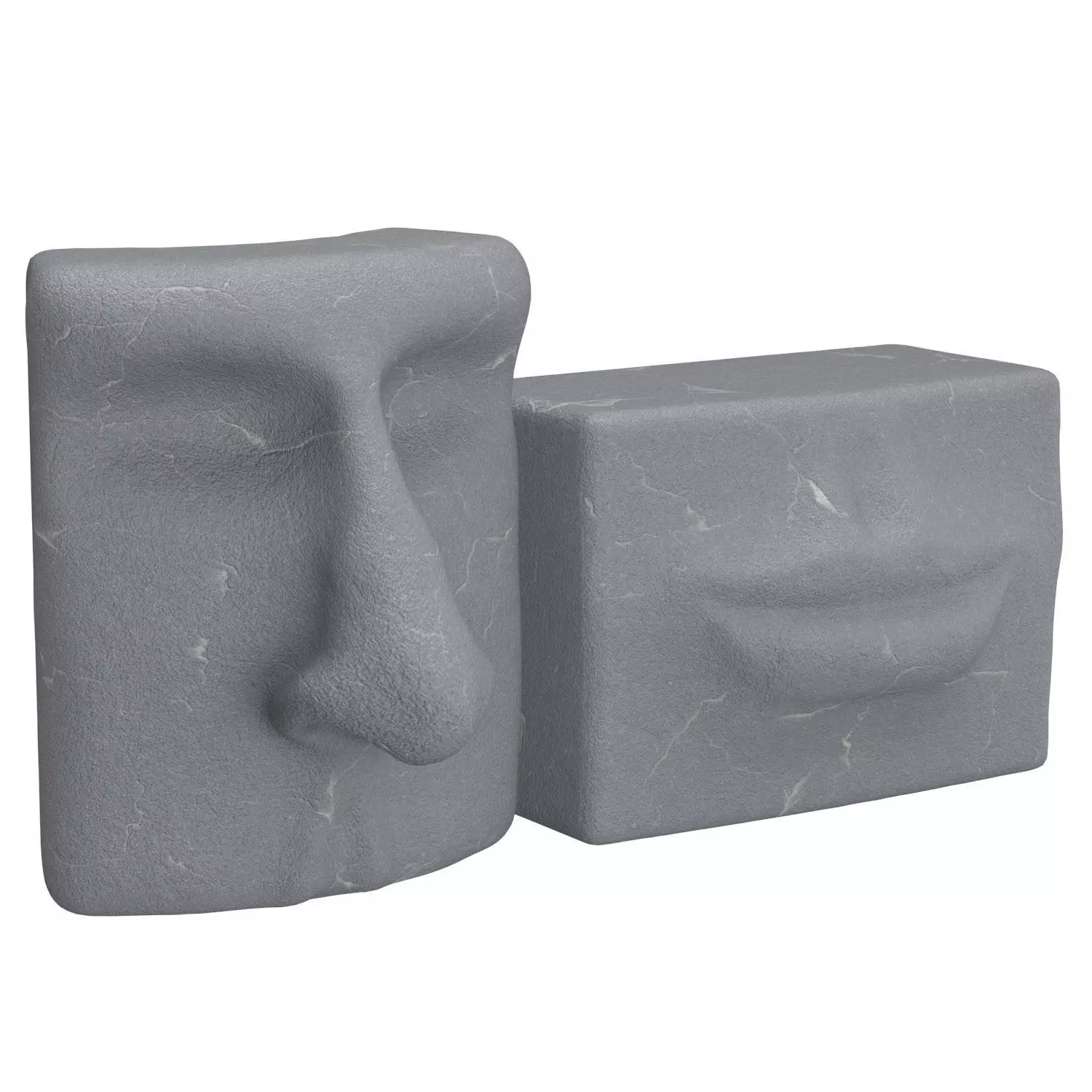 Geometric Face Sculptures Low-poly 3D model_2