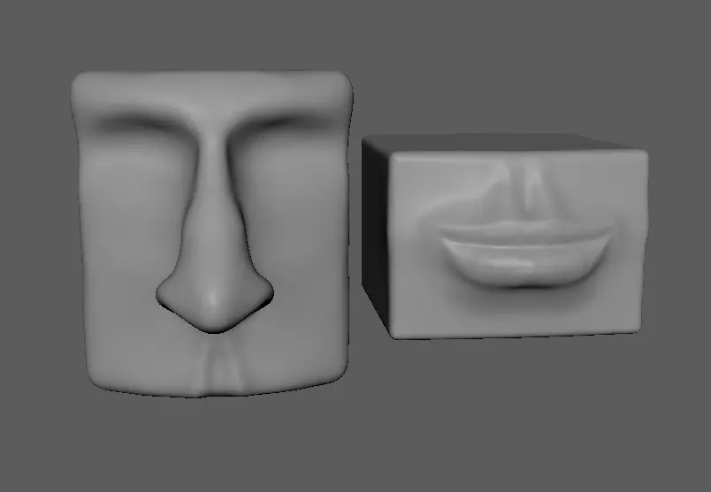 Geometric Face Sculptures Low-poly 3D model_4