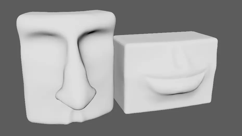 Geometric Face Sculptures Low-poly 3D model_5