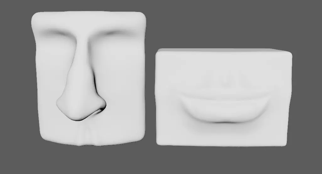 Geometric Face Sculptures Low-poly 3D model_7