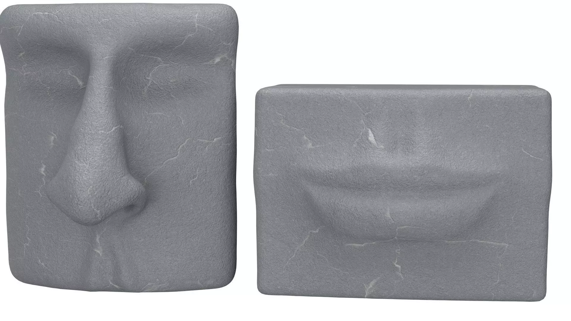 Geometric Face Sculptures Low-poly 3D model_0