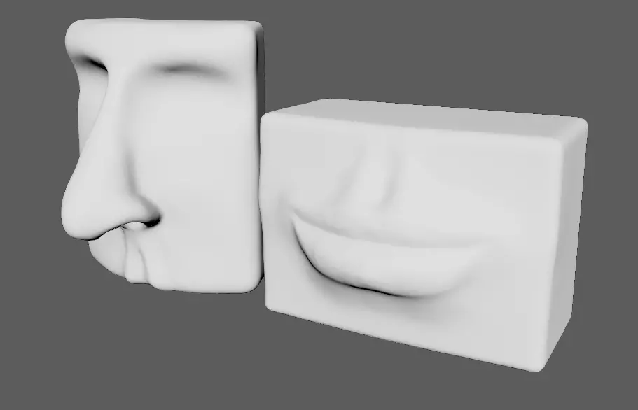 Geometric Face Sculptures Low-poly 3D model_6