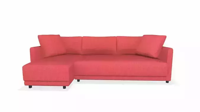 Fabric Sofa with Left Chaise PBR Textured