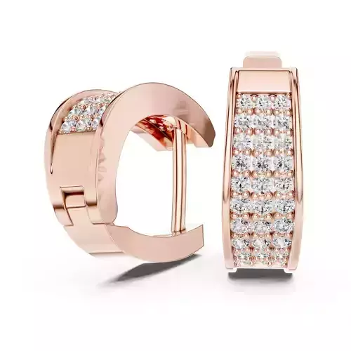 Diamond Hoops Earrings 3dm stl renders animation videos details 3D print model