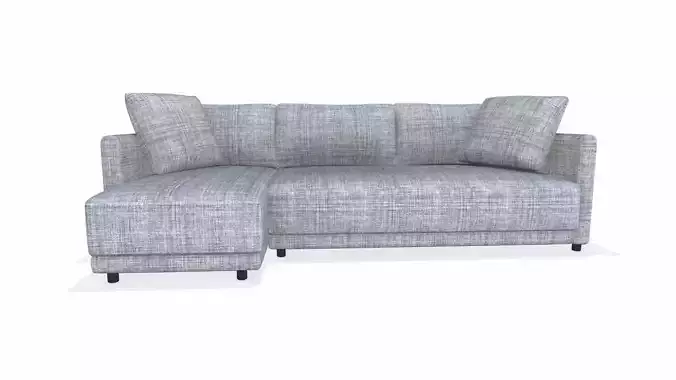 Fabric Sofa with Left Chaise PBR Textured