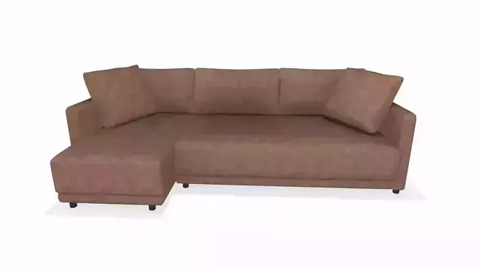 Fabric Sofa with Left Chaise PBR Textured