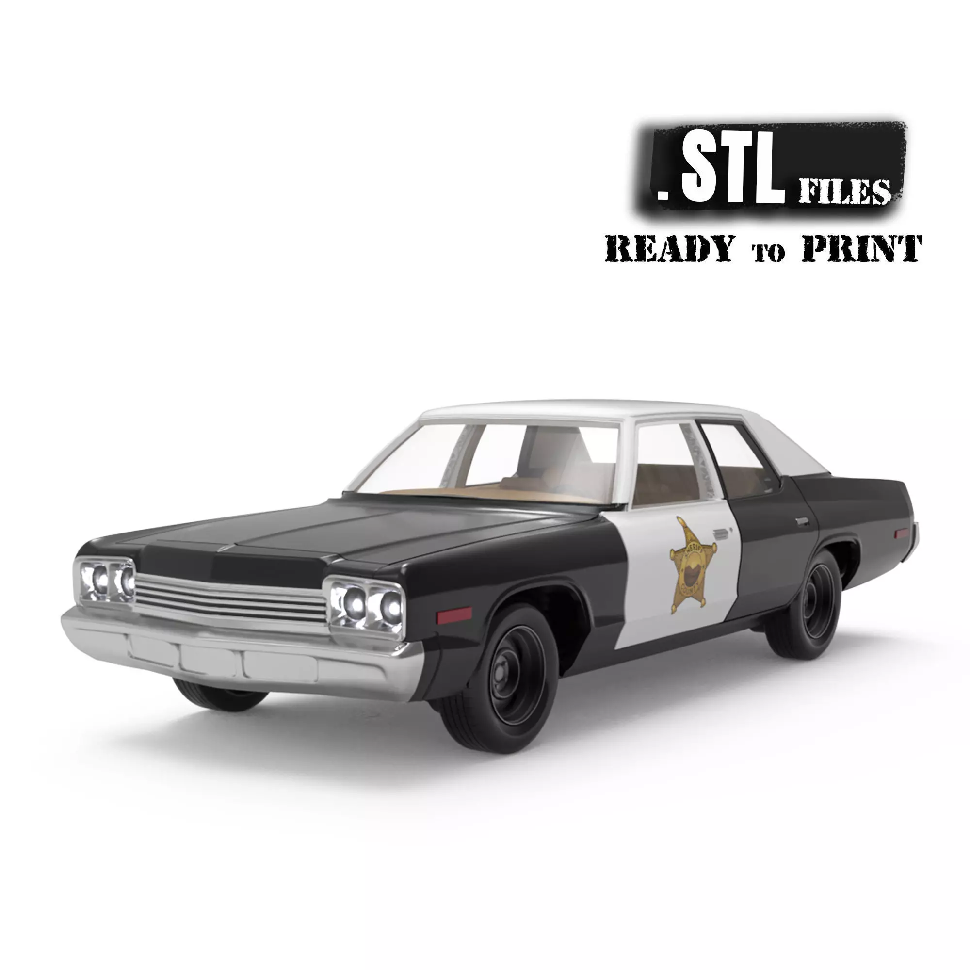 1974 Car Monaco Sedan with Police Package 3D print model_3