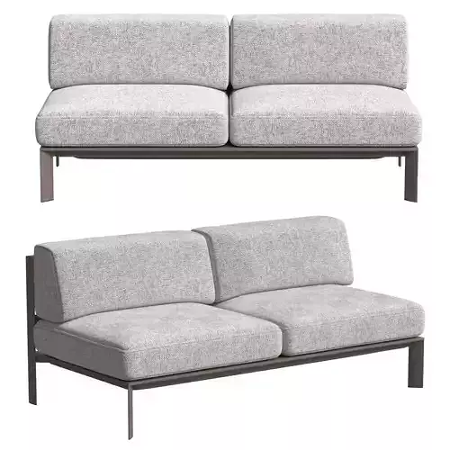 Parkway Modular Armless Loveseat 3D model