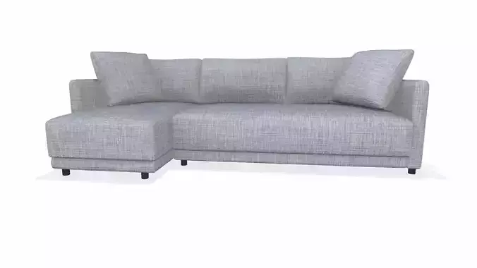 Fabric Sofa with Left Chaise PBR Textured