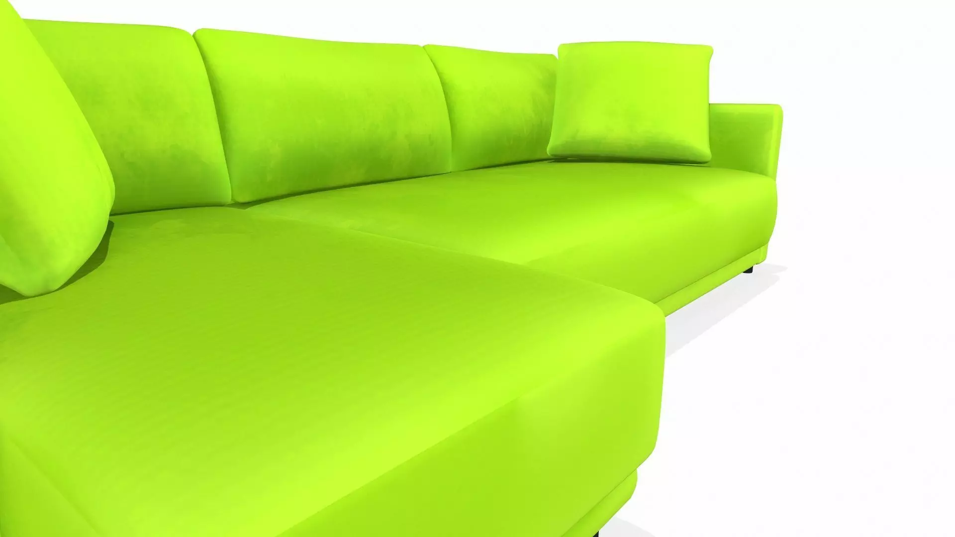 Fabric Sofa with Left Chaise PBR Textured Low-poly 3D model_4