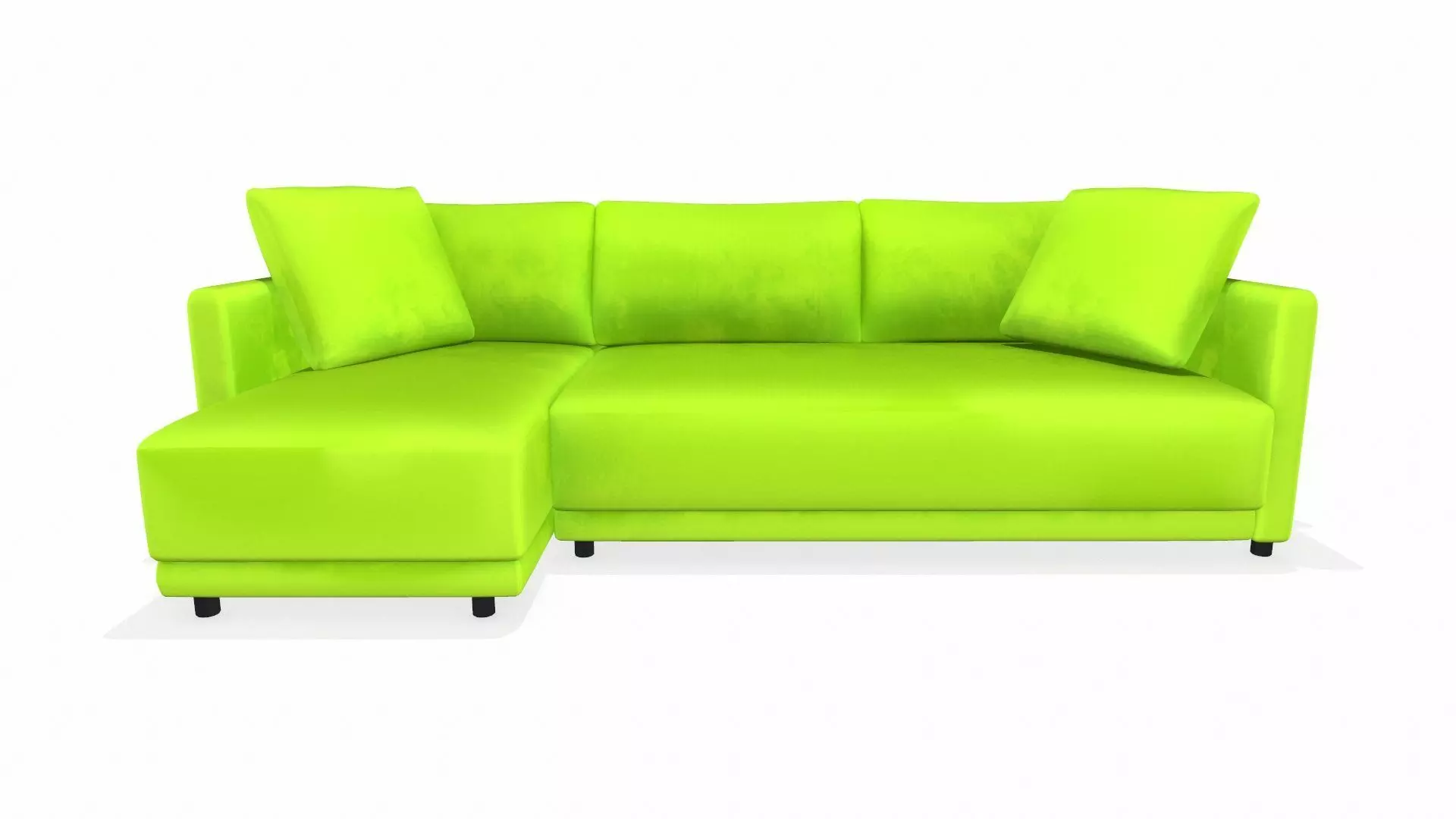 Fabric Sofa with Left Chaise PBR Textured Low-poly 3D model_0
