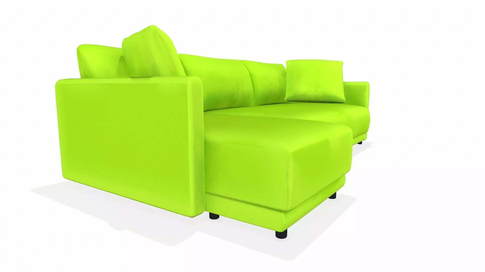 Fabric Sofa with Left Chaise PBR Textured Low-poly 3D model_3